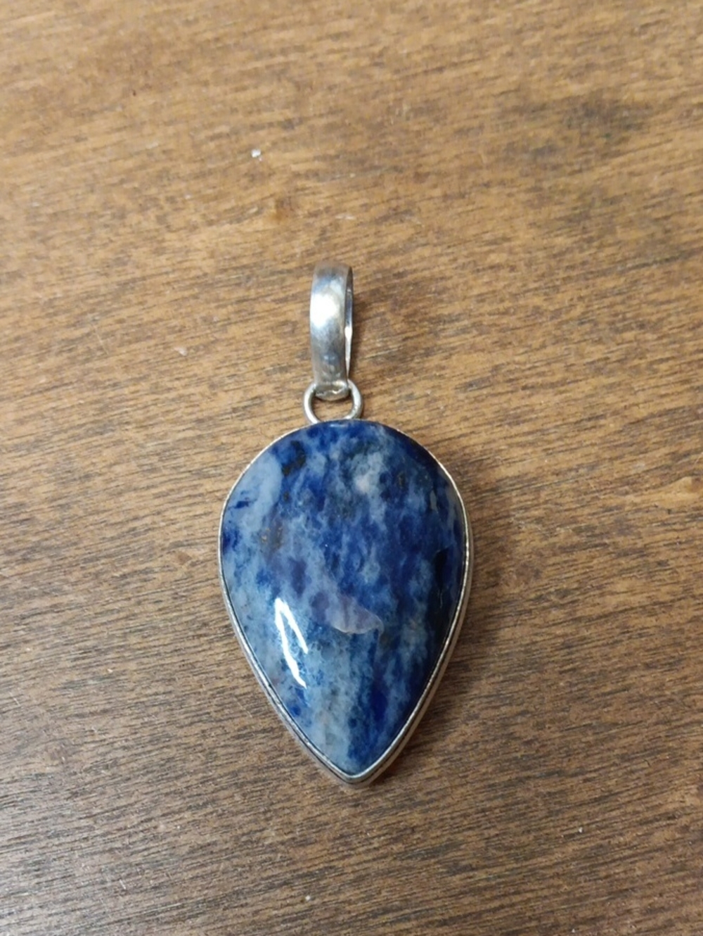 Blue Teardrop Stone Pendant Necklace - Unbranded